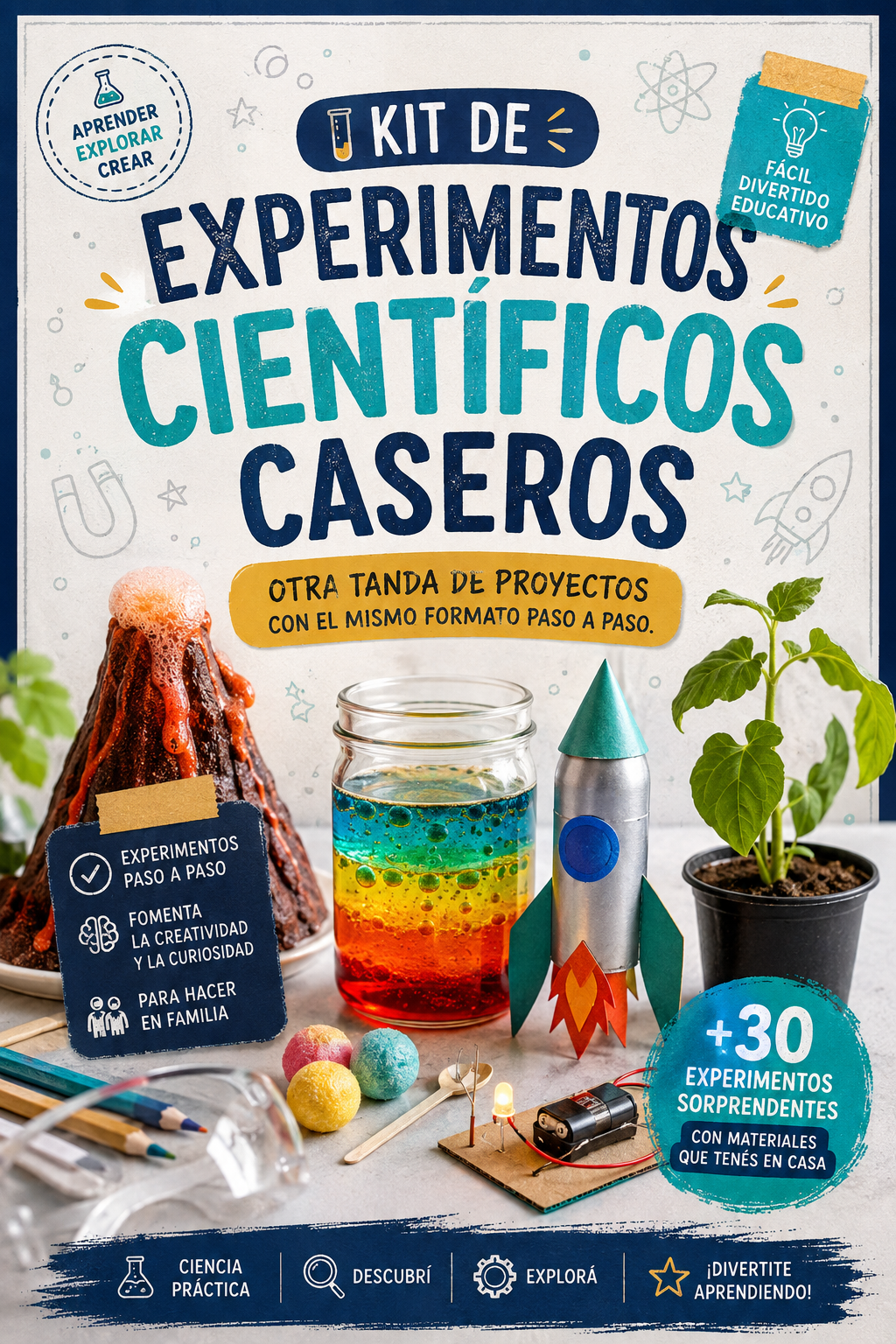 KIT DE EXPERIMENTOS CIENTIFICOS CASEROS