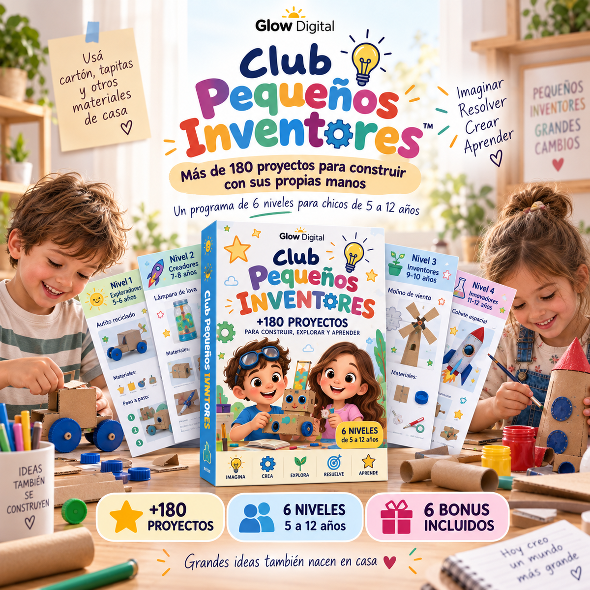 CLUB PEQUEÑOS INVENTORES + 6 BONOS